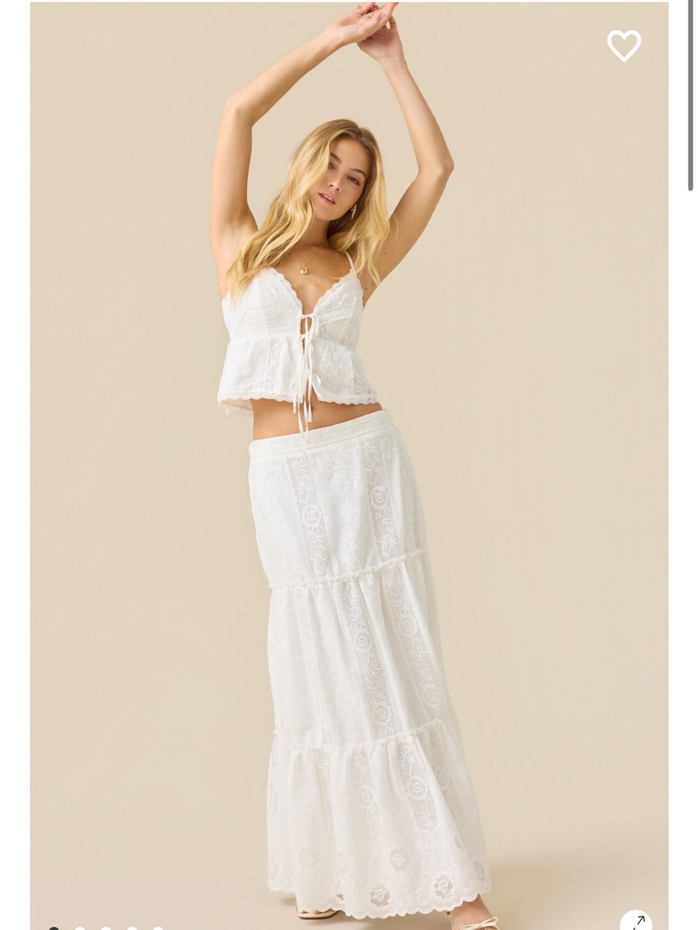 Altar’d State Madison Embroidered Maxi Skirt NWT White Lace Maxi Skirt